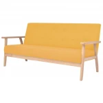 Trivietė sofa, geltona