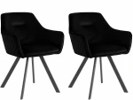 2-jų valgomojo kėdžių komplektas Loft24 Vera, juodas