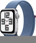 Apple Watch SE GPS 44mm Silver Aluminium Case with Winter Blue Sport Loop - MREF3ET/A