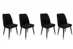 4-ių kėdžių komplektas Kalune Design Hugo 366 V4, juodas