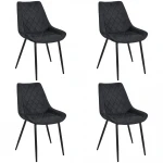 4-ių kėdžių komplektas Akord SJ.0488, juodas