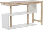 Beliani Lumarko rašomasis stalas Ištraukiamas rašomasis stalas su lentyna 120 x 45 cm šviesaus medžio ir baltos spalvos CHANDLER!
