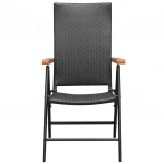 Sodo kėdės, 2 vnt., poliratanas, aliuminis, juodos