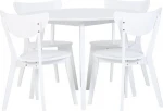 Beliani Valgomojo stalo rinkinys ir 4 kėdės baltos ROXBY