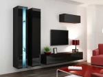 Cama Living room cabinet set VIGO NEW 1 juodas/juodas gloss