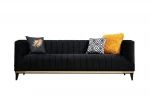 Triivietė sofa Atelier Del Sofa Bellino, juoda