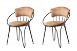 2-ių kėdžių komplektas Kalune Design Istanbul 268, smėlio/juodas