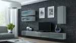 Cama Living room cabinet set VIGO 11 baltas/pilkas gloss