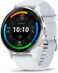 Garmin Venu® 3 Silver Stainless Steel Bezel with Whitestone Case and Silicone Band 45mm