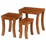 Sudedamas staliukų komplektas, 50x35x50cm, 3 dalys, rudas