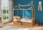 Lova ADRK Furniture Rose 80x190 cm su šonine apsauga, alksnio spalvos