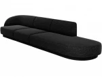 Dešininė sofa Micadoni Miley, 302 x 85 x 74 cm, juoda