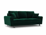 Sofa Micadoni Home Moghan 3S, tamsiai žalia/juoda