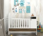Kalune Design Kūdikio lova Lora - Baltas, Walnut
