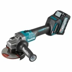 Makita GA005GM201 Kampinis šlifuoklis XGT, 125MM, 8500RPM; bešepetėlinis variklis, 2X4,0Ah; greitasis kroviklis; elektrinis stabdys; AFT; MAKPAC lagaminas; slankusis jungiklis