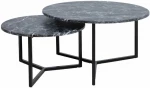 Coffee table AKIRA 2pcs set D80xH45cm, D60xH37cm, dark pilkas