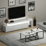 TV staliukas Kalune Design Svetainės baldų rinkinys Beliz - Baltas