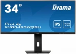 Monitorius IIYAMA XUB3493WQSU-B5 34 colių UW ETE IPS skydelis 3440x1440 FreeSync 3000:1 400cd/m2 0,4ms MPRT HDR 2xHDMI 2xDP USB-HUB garsiakalbiai