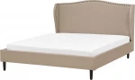 Beliani Sumontuota lova 160 x 200 cm smėlio spalvos
