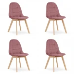 4-ių kėdžių komplektas Oskar Bora, rožinis