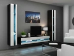 Cama Living room cabinet set VIGO NEW 3 juodas/baltas gloss