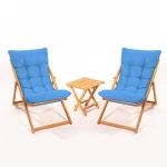 TV staliukas Kalune Design Mėlyna Sodo stalo ir kėdžių rinkinys (3 vienetai) My005 - Mėlyna