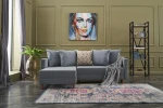 Kalune Design Mėlyna Kampinė sofa-lova Aydam Left - Mėlyna