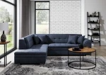 Kairinė kampinė sofa Pieretta, mėlyna