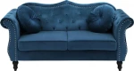 Beliani SKIEN Cobalt Velvet dvivietė sofa