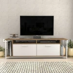 TV staliukas Kalune Design TV stalas Omar - Baltas, Walnut