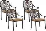 Beliani rinkinys iš 4 sodo kėdės metalo rudos SALENTO