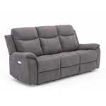 Recliner sofa MILO 3-seater, pilkas