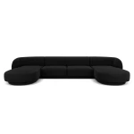 Aksominė panoraminė sofa Micadoni Miley, 334 x 155 x 74, juoda