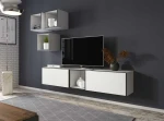 Cama living room furniture set ROCO 8 (2xRO3 + 4xRO6) baltas/juodas/baltas