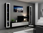 Cama Living room cabinet set VIGO 5 juodas/baltas gloss