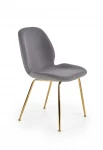 4-ių kėdžių komplektas Halmar K381, pilkas/auksinės spalvos