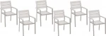 Beliani Sodo rinkinys 6 kėdės baltos spalvos VERNIO