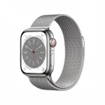 Apple Watch Series 8 GPS + Cellular 45mm Silver Stainless Steel Case ,Silver Milanese Loop MNKJ3EL/A LV-EE