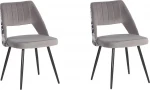 2-ių kėdžių komplektas Beliani Ansley, pilkas/juodas