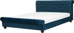 Beliani Velour lova 180 x 200 cm mėlyna Avallon