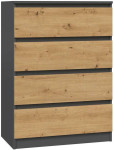 Topeshop M4 ANTRACYT/ARTISAN chest of drawers