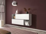 Cama living room furniture set ROCO 14 (2xRO1 + 2xRO6) baltas/juodas/baltas