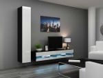 Cama Living room cabinet set VIGO NEW 9 juodas/baltas gloss