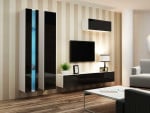 Cama Living room cabinet set VIGO NEW 1 baltas/juodas gloss