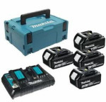 Akumuliatorių ir įkroviklio rinkinys Makita BL1830Bx4+DC18RD