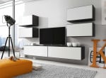 Cama living room furniture set ROCO 2 (2xRO1 + 4xRO3) juodas/juodas/baltas