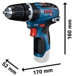 Bosch GSB 12V-35, LB be akumuliatoriaus ir kroviklio