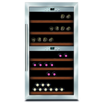 Caso | Wine cooler | Wine Master 66 | Energy efficiency class G | Free standing | Bottles capacity Up to 66 bottles | Cooling type Compressor technology | Nerūdijantis plienas/Juodas