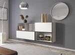 Cama living room furniture set ROCO 16 (RO1+RO2+RO3+RO4) juodas/baltas/juodas