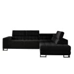 Kampinė sofa-lova Laris, juoda